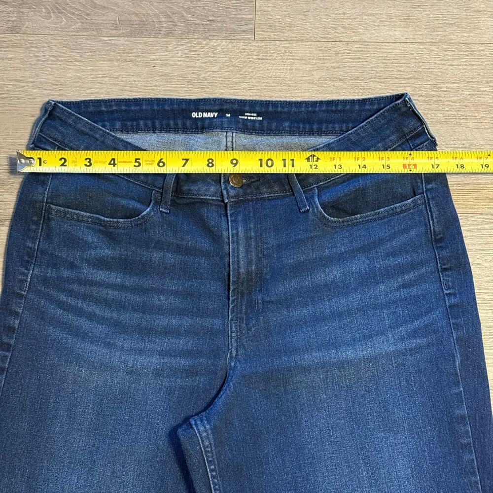 Old Navy High Rise Wow Wide Leg Jeans Dark Wash Stretch Women’s Size 14 - Picture 6 of 7